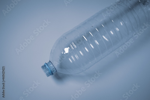 Empty plastic bottle on a white background