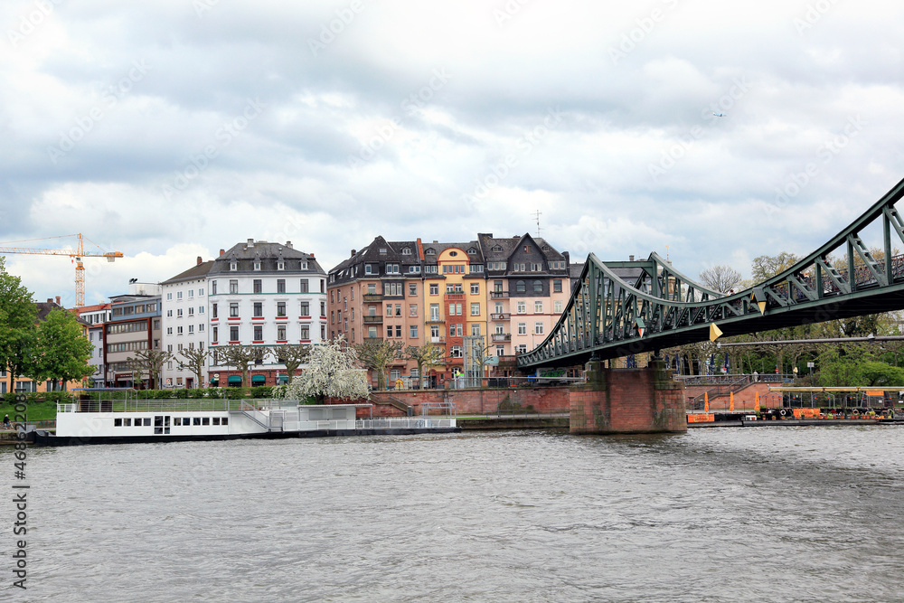 The Eiserner Steg Bridge – a pedestrian bridge in Frankfurt am Main. The “love lock” bridge is all about people putting padlocks and writing their names in permanent marker or using laser engraving.