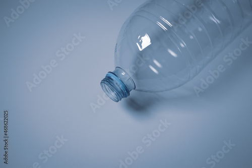 Empty plastic bottle on a white background