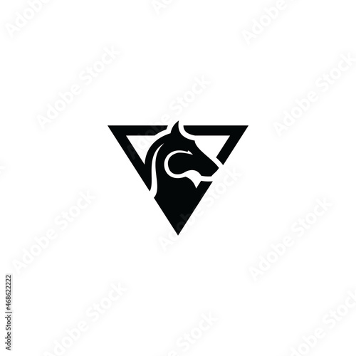 Elegant silhouette horse head logo