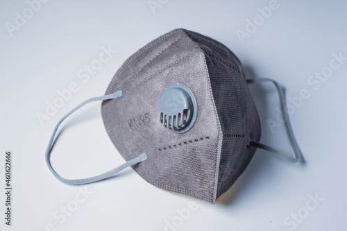 Gray respirator on a white background