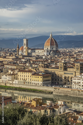 Beautiful view of Florence old town at sunset. Florence, Tuscany, Italy. © dbrnjhrj