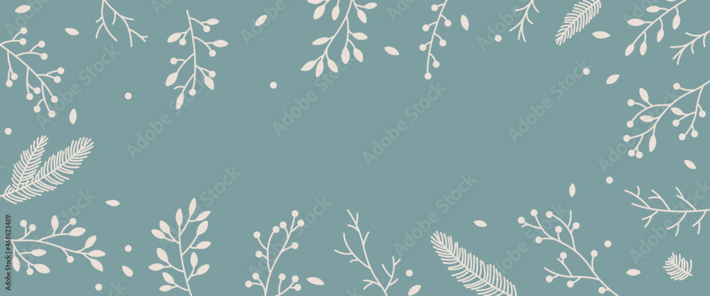 Winter Hintergrund Freiraum für Text Floral Karte