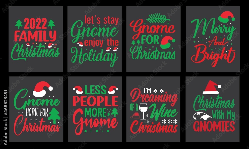 Christmas Typography T-shirt Design Bundle