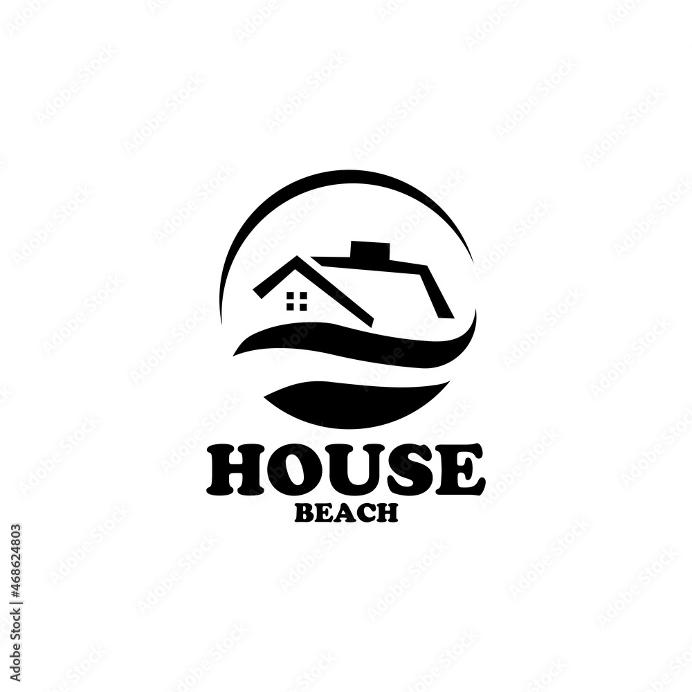 Fototapeta premium Beach Logo, Design, Image, Vector, House, Sea