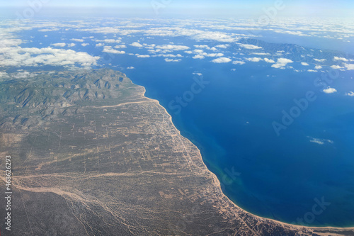 Baja california sur coast aerial view photo