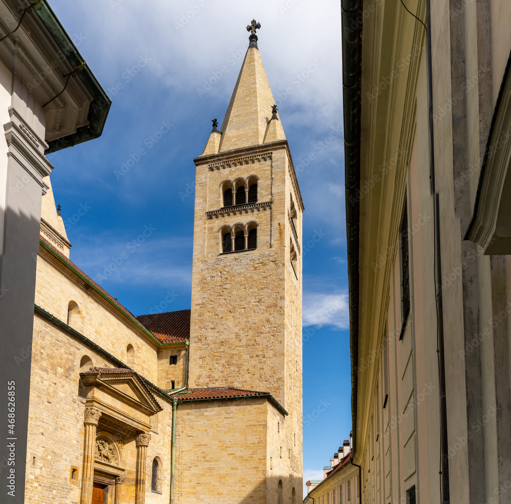 Jirska Street and St. George's Basilica in the Prague castle complex