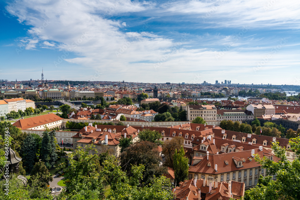 Obraz premium view of the rooftops and old city center of Prague