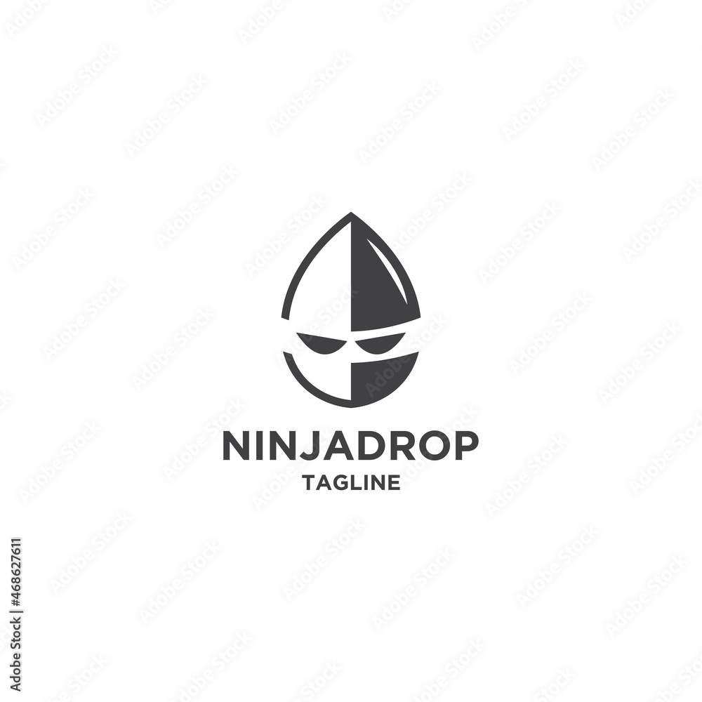 Ninja drop logo design template Ninja drop logo design template