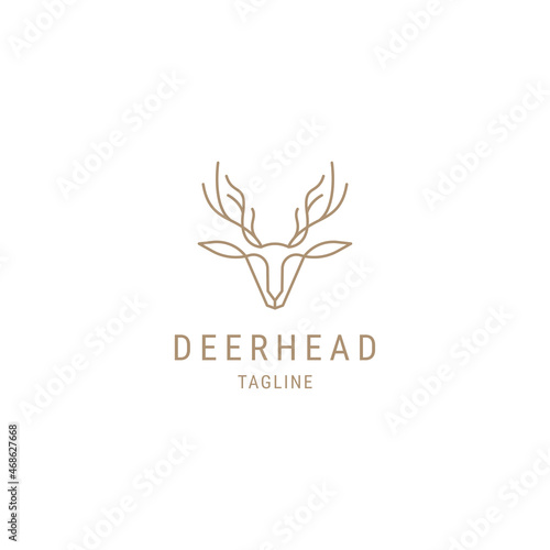 Deer head line logo design