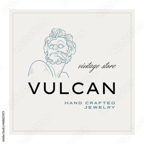 Antique Greek classic statues vector logo. Modern tattoo and logotip. Hand drawn mythical trendy Vector