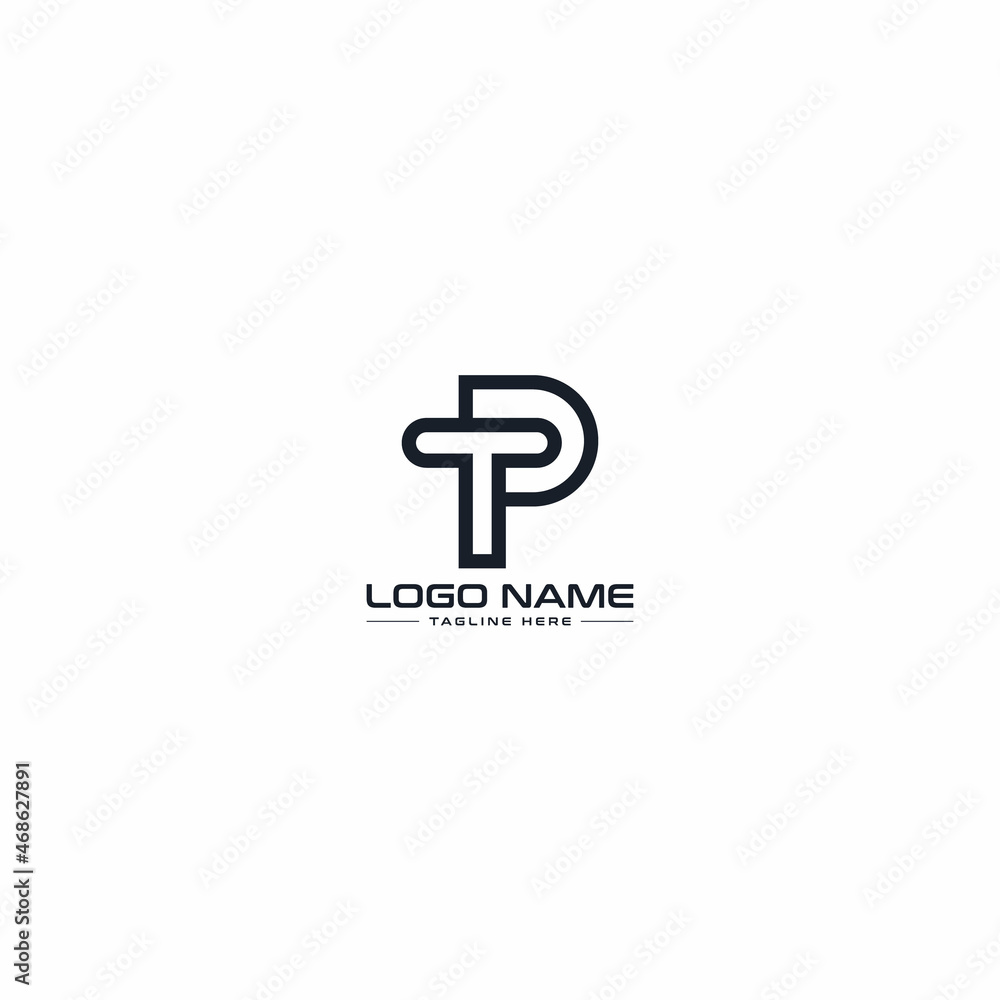 Creative and Minimalist Letter PT TP Logo Design, Editable in Vector Format in Black Color Creative and Minimalist Letter PT TP Logo Design, Editable in Vector Format in Black Color