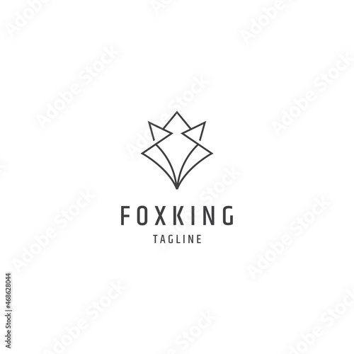 Free Download Fox king head line logo design template  - GFXLoad