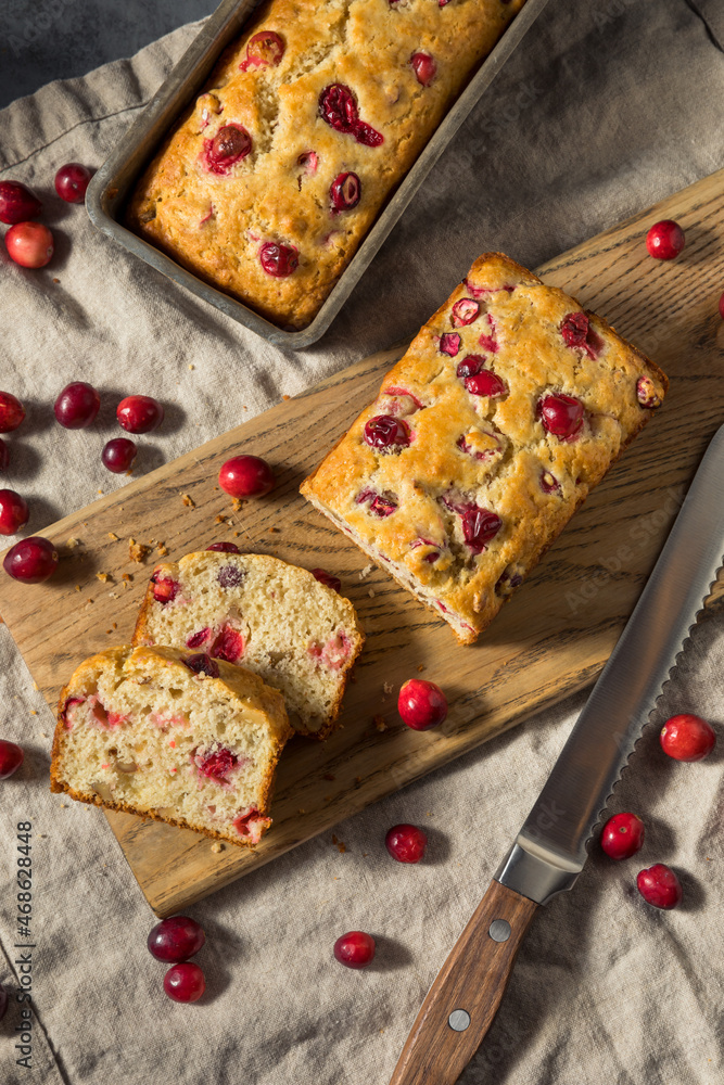 Homemade Thanksgiving Cranberry Bread Loaf