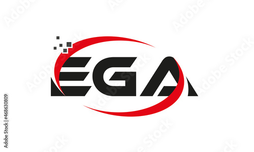 dots or points letter EGA technology logo designs concept vector Template Element