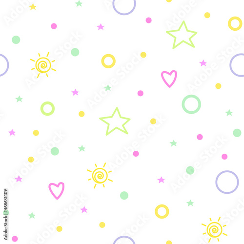 childish seamless pattern, repeat background, vector bright print for fabric or wallpaper