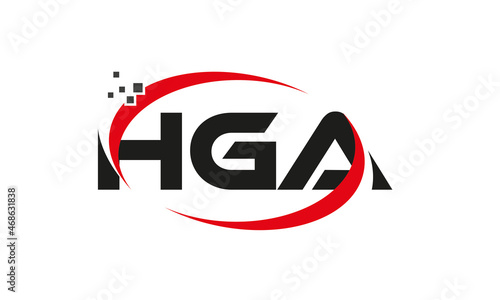  dots or points letter HGA technology logo designs concept vector Template Element