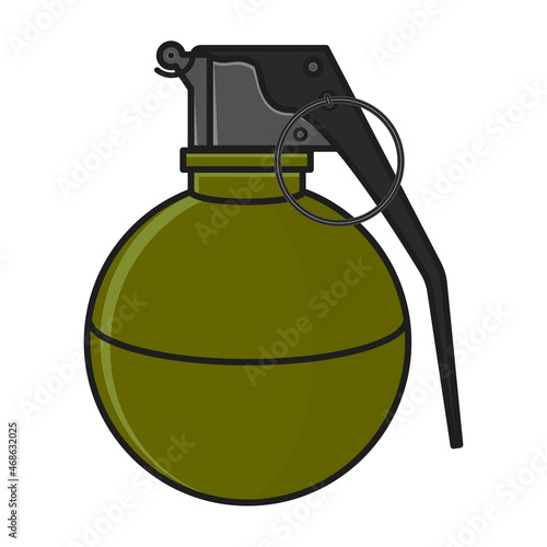 Military theme hand grenade icon on a white background