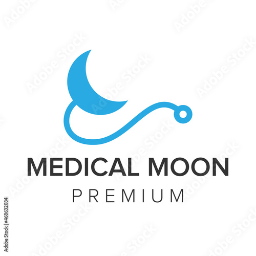 medical moon logo icon vector template