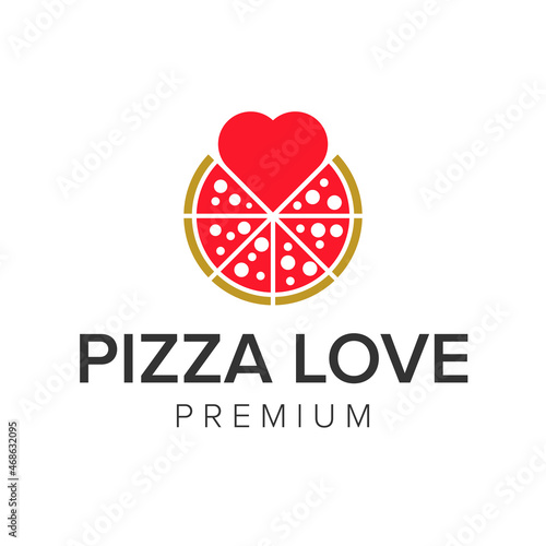 pizza love logo icon vector template