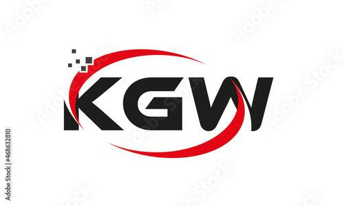 dots or points letter KGW technology logo designs concept vector Template Element