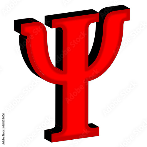 Greek Letter Psi In 3D