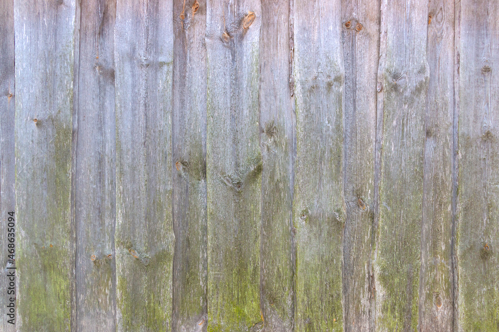 Old gray wooden background with cracks and scratches in vintage style
