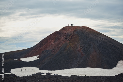 Lava hill and snow, Fimmvorduhals trek, Iceland