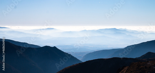 View from the summit of Malolaczniak, Polish tatras in Autumn