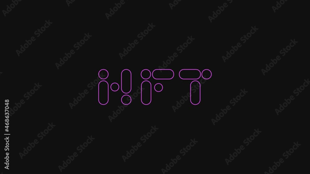 The word NFT reveal. Animation with circles. Crypto art concept. Cryptocurrency digital money. Black background The word NFT reveal. Animation with circles. Crypto art concept. Cryptocurrency digital money. Black background