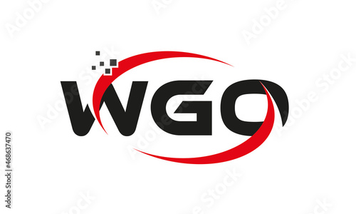 dots or points letter WGO technology logo designs concept vector Template Element