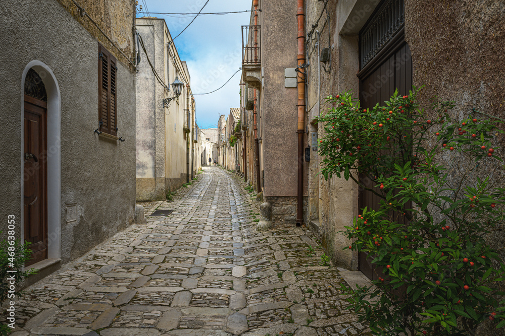 in the alleys of Erice Sicily Italy