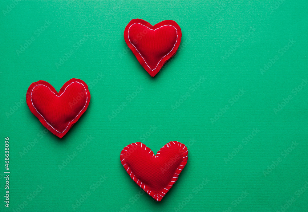 gift Valentine's day decoration Green background holiday