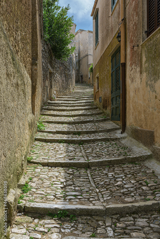 in the alleys of Erice Sicily Italy