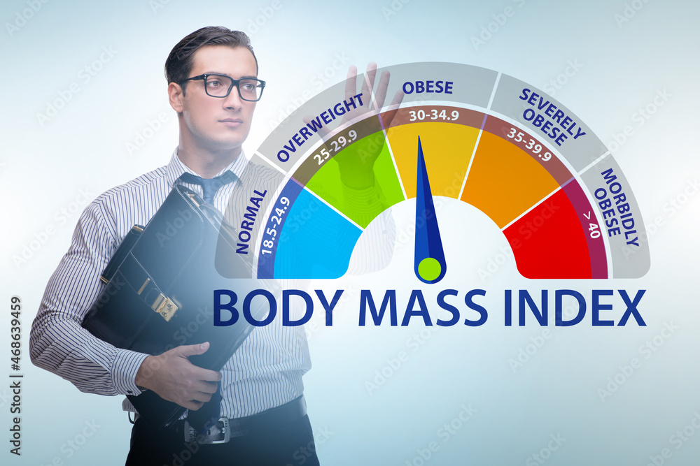 Concept of BMI - body mass index with nutritionist Concept of BMI - body mass index with nutritionist