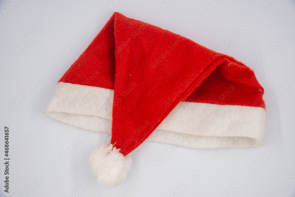 Santa Claus red hat isolated on white background