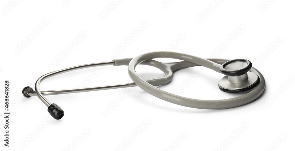 New stethoscope isolated on white. Medical object New stethoscope isolated on white. Medical object