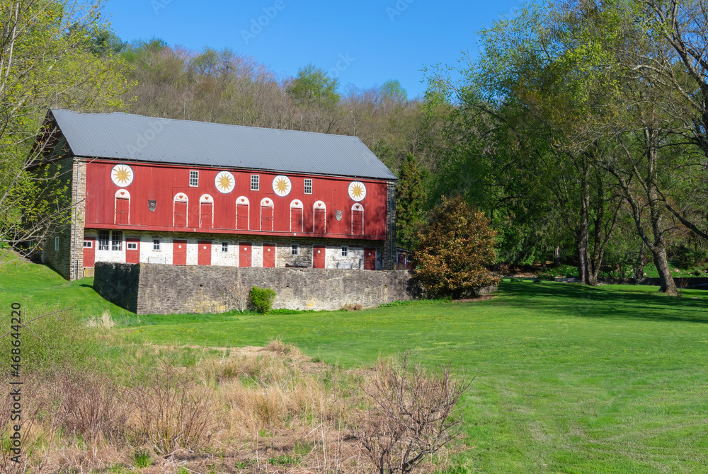 Old barn with Hex signs in rural Pennsylvania Old barn with Hex signs in rural Pennsylvania