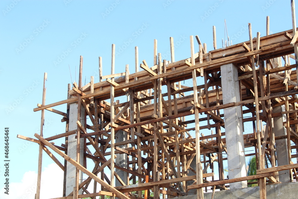 construction site with scaffolding