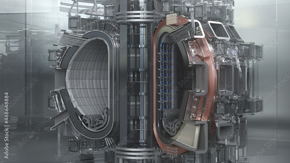 Thermonuclear reactor ITER. Tokamak. International Thermonuclear