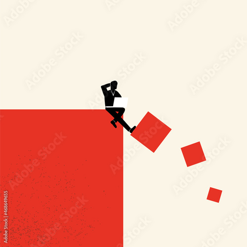 search for a way to solve a problem, help, minimalist style business concept, symbol of opportunity, leadership. Vector