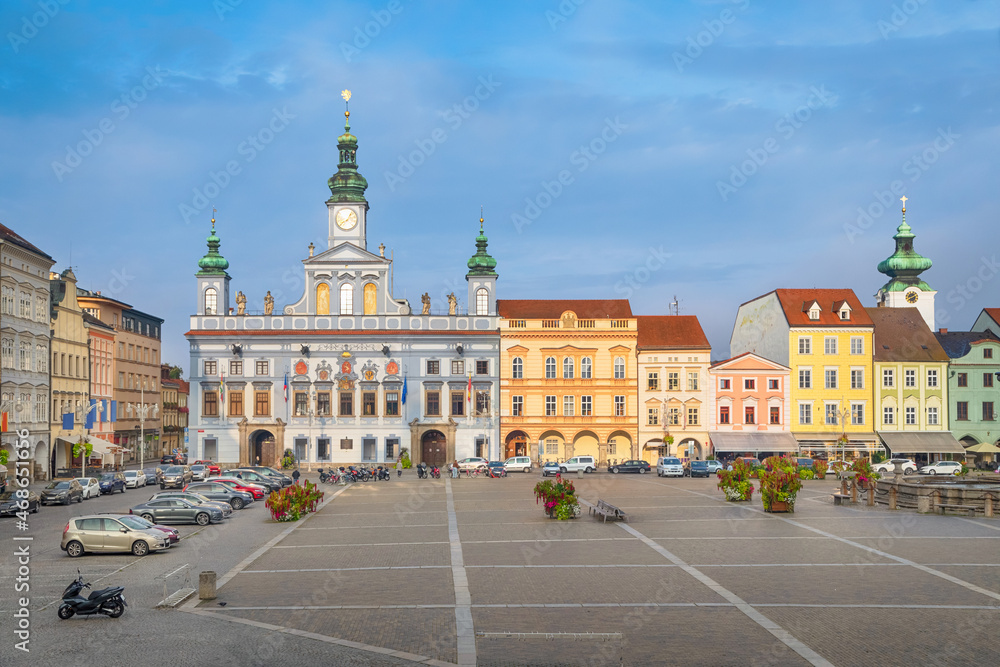 Ceske Budejovice, Czechia - Historic town hall located on Namesti Premysla Otakara II square in the center of Old Town
