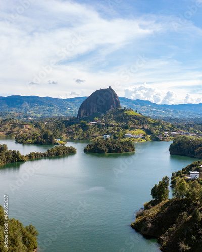 piedra el penol in guatape colombia during a bright day