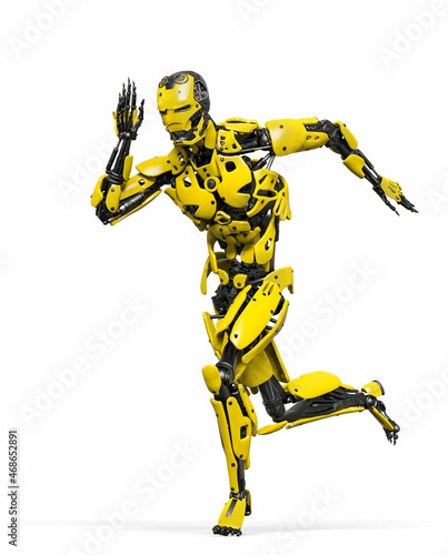 cyborg running in action