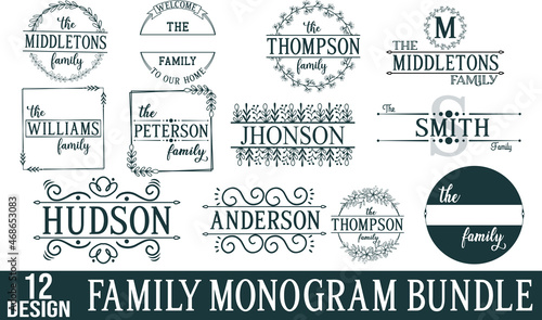 family monogram bundle design photo