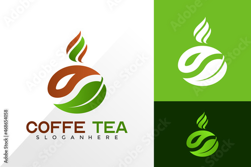 Coffee tea logo design inspiration. Abstract emblem, designs concept, logos, logotype element for template