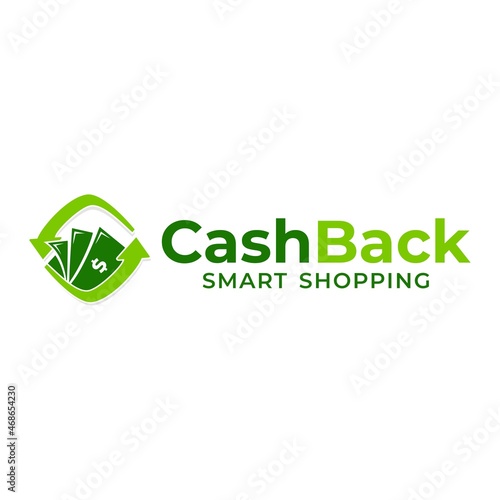 Cashback logo vector design. Money logo template. Business and finance icon. Money with arrows. Currency. Financial support.