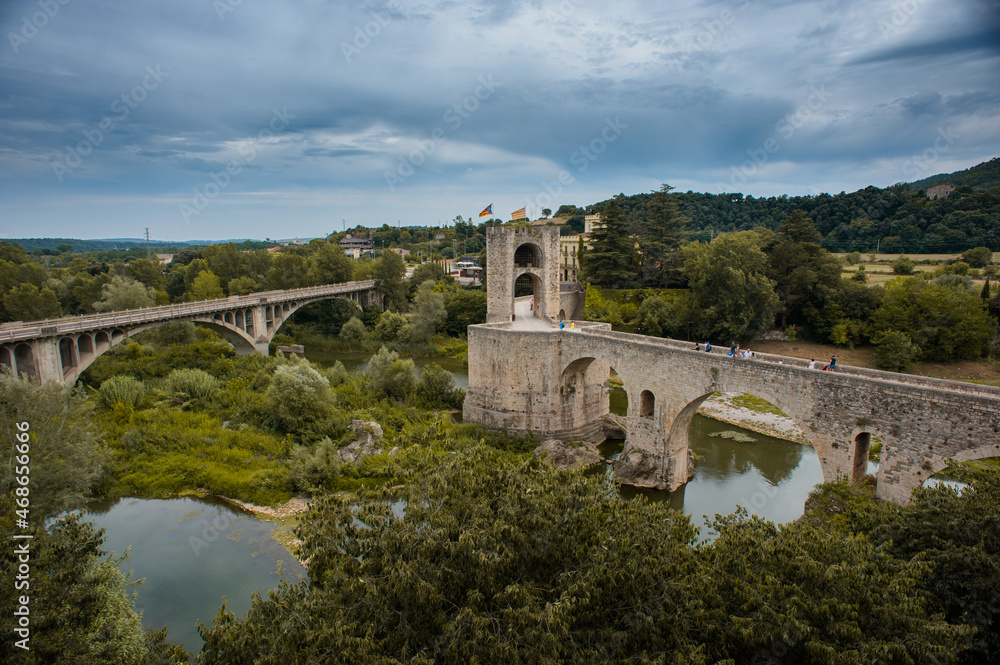 View of the medieval fortress in Besalu