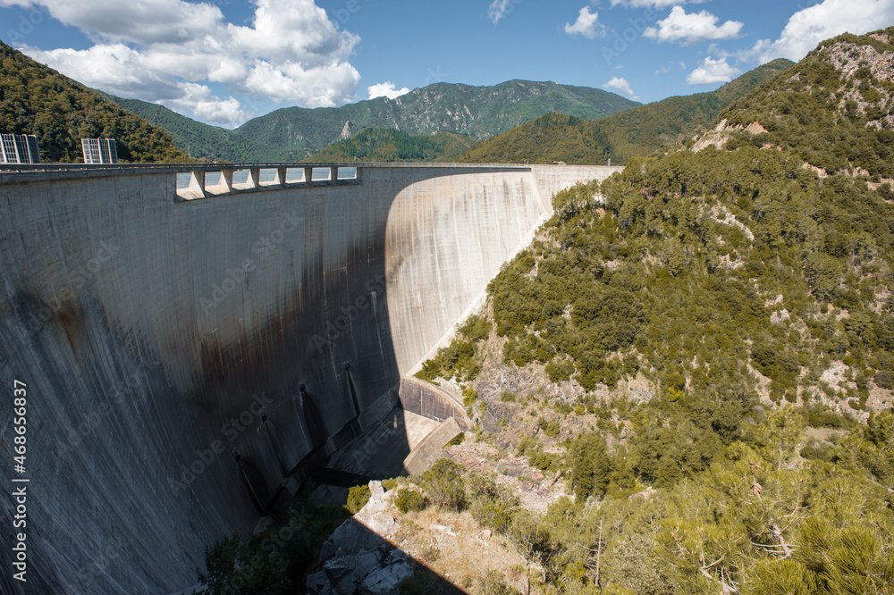 Susqueda Dam in Spain's Costa Brava region