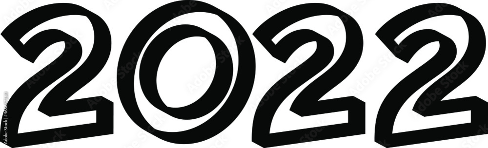 2022 text symbols new year letters icon outline. Happy New Year 2022 text design. Cover of brochure design template, card, banner. vector illustration. 2022 text symbols new year letters icon outline. Happy New Year 2022 text design. Cover of brochure design template, card, banner. vector illustration.